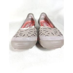 SKECHERS Women Earthfest Repurpose Gray/ Pink Embroidered Flats 49272 (Size 8.5)